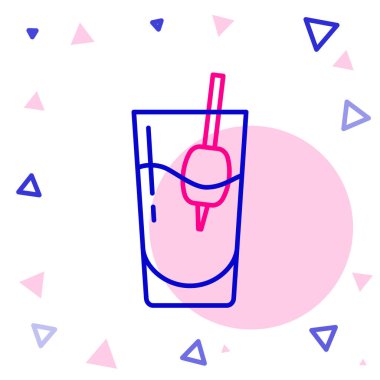 Çizgi Kokteyl Bloody Mary simgesi beyaz arkaplanda izole edildi. Renkli taslak konsepti. Vektör.