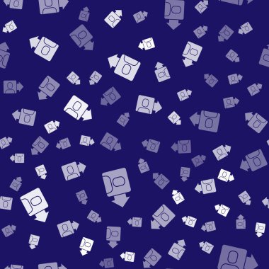 İdari simgelerden oluşan bir ekibin Beyaz Lideri mavi arka planda kusursuz desenleri izole etti. Vektör.