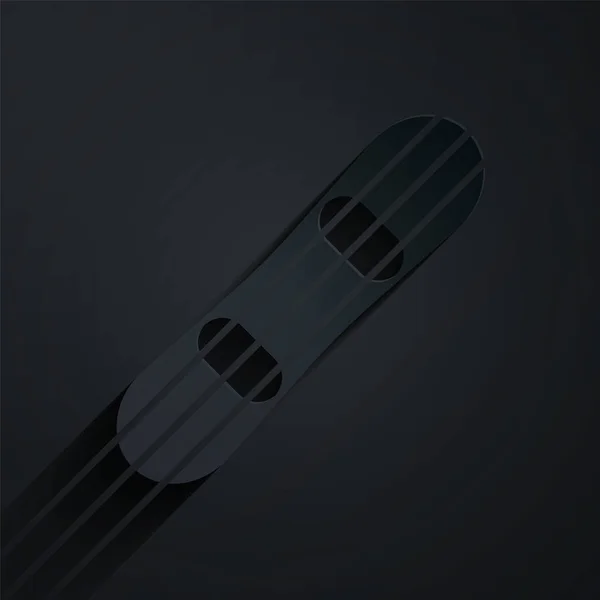 Papier Découpé Icône Snowboard Isolé Sur Fond Noir Icône Snowboard — Image vectorielle