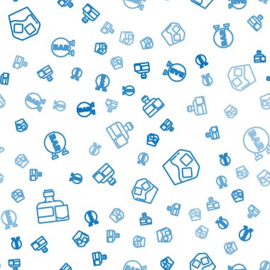 Viski şişesi ve cam, bir bardak viski ve bar tabelaları kusursuz. Vektör.