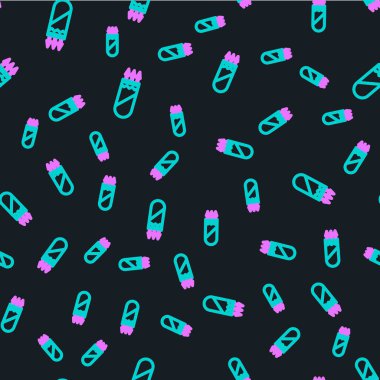 Ok simgesiyle çizgi titreşimi siyah arkaplanda izole edilmiş pürüzsüz desen. Vektör İllüstrasyonu.