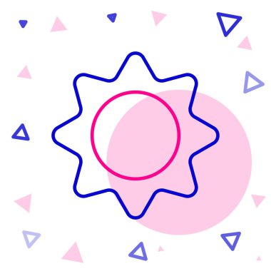 Çizgi Sun simgesi beyaz arkaplanda izole edildi. Yaz sembolü. Güneşli bir gün. Renkli taslak konsepti. Vektör İllüstrasyonu.