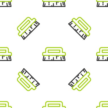 Temizlik simgesi için çizgi fırçası beyaz arkaplanda izole edilmiş pürüzsüz desen. Vektör.