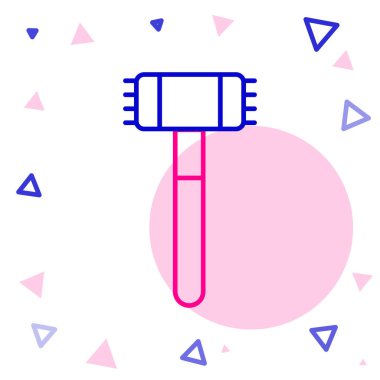 Line Kitchen çekiç simgesi beyaz arkaplanda izole edildi. Et çekici. Renkli taslak konsepti. Vektör.