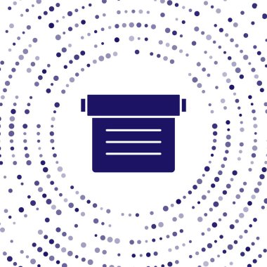 Beyaz arka planda izole edilmiş simya tarifleri, mistik büyüler ve büyüler içeren Mavi Kadim büyü kitabı. Soyut çember rastgele noktalar. Vektör.