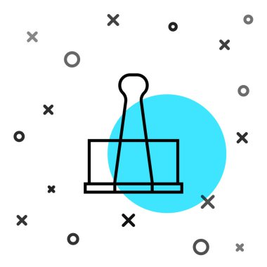 Beyaz arkaplanda siyah çizgi klasörü simgesi izole edildi. Ataç. Rastgele dinamik şekiller. Vektör İllüstrasyonu.