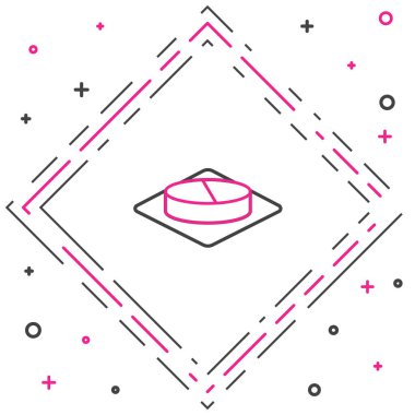 Beyaz arka planda izole edilmiş çizgi ilacı veya tablet ikonu. Kapsül hapı ve uyuşturucu işareti. Eczane tasarımı. Renkli taslak konsepti. Vektör İllüstrasyonu.