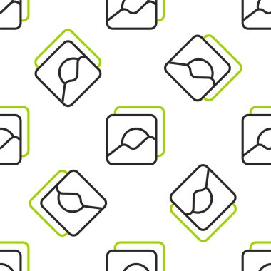 Çizgi Resim simgesi beyaz arkaplanda izole edilmiş kusursuz desen. Vektör İllüstrasyonu.