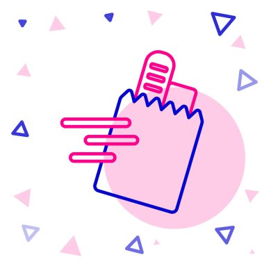 Çevrimiçi sipariş verme ve fast food dağıtım simgesi beyaz arka planda izole edildi. Renkli taslak konsepti. Vektör.