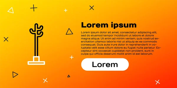 Line Coat Stand Symbol Isoliert Auf Gelbem Hintergrund Buntes Rahmenkonzept — Stockvektor