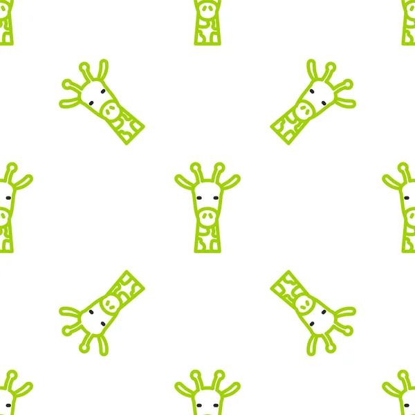 Иконка Головы Жирафа Изолировала Бесшовный Узор Белом Фоне Символ Животного — стоковый вектор