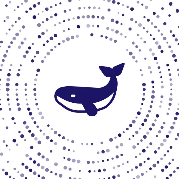 Icône Baleine Bleue Isolée Sur Fond Blanc Cercle Abstrait Points — Image vectorielle