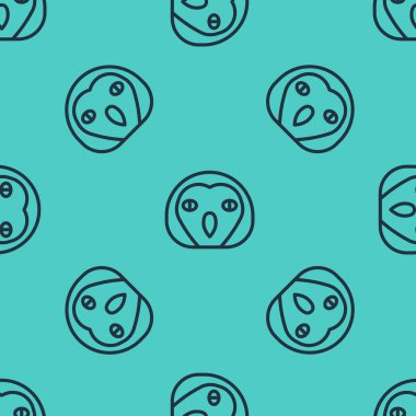 Siyah çizgi baykuş ikonu yeşil arka planda izole edilmiş pürüzsüz desen. Hayvan sembolü. Vektör.