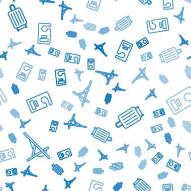 Sırayı Sunbed, Bavul ve lütfen pürüzsüz şablona göre ayarlayın. Vektör.