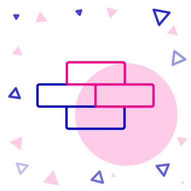 Line Bricks simgesi beyaz arkaplanda izole edildi. Renkli taslak konsepti. Vektör İllüstrasyonu.