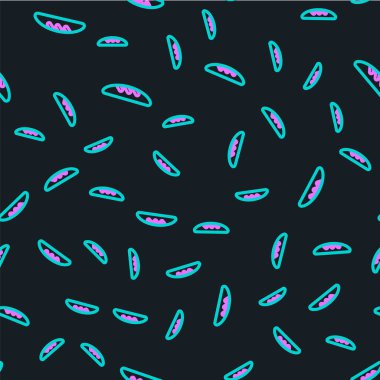 Çizgili ekmek simgesi siyah arkaplanda izole edilmiş. Vektör İllüstrasyonu.
