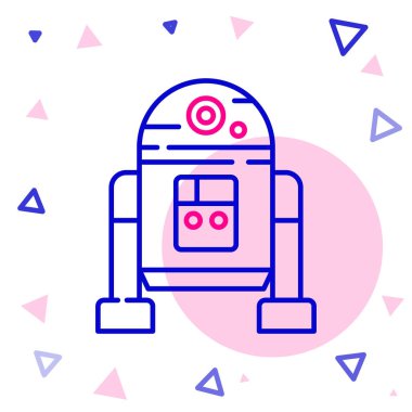 Çizgi Robotu simgesi beyaz arkaplanda izole edildi. Renkli taslak konsepti. Vektör.