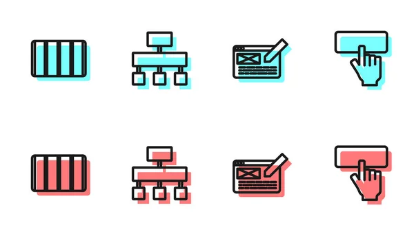 Establecer Interfaz Usuario Línea Diseño Guía Paleta Colores Mapa Del — Vector de stock