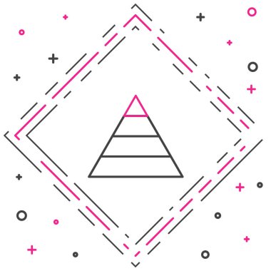 Çizgi İş Piramidi grafiksel bilgi simgesi beyaz arkaplanda izole edildi. Piramitsel aşamalar grafik elementleri. Renkli taslak konsepti. Vektör İllüstrasyonu.