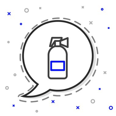 Beyaz arka planda izole edilmiş çizgi yangın söndürme ikonu. Renkli taslak konsepti. Vektör İllüstrasyonu.