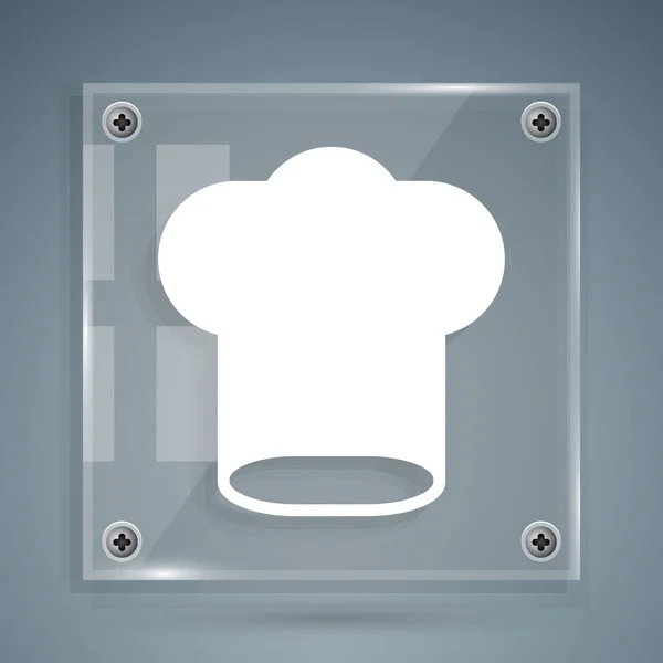 Chapeau Chef Blanc Icône Isolé Sur Fond Gris Symbole Cuisson — Image vectorielle