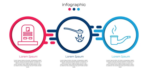 Grabstein Mit Rip Schriftzug Heroin Löffel Und Pfeife Geschäftsinfografische Vorlage — Stockvektor