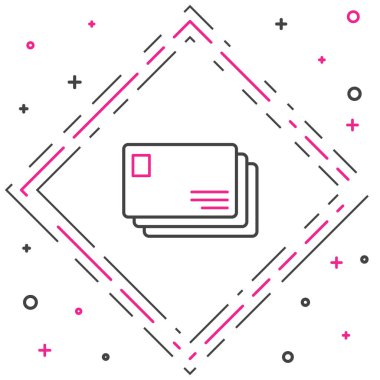 Satır Zarfı simgesi beyaz arkaplanda izole edildi. E- posta mektup sembolü. Renkli taslak konsepti. Vektör İllüstrasyonu.