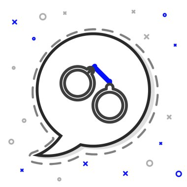 Kelepçe çizgisi simgesi beyaz arkaplanda izole edildi. Renkli taslak konsepti. Vektör İllüstrasyonu.