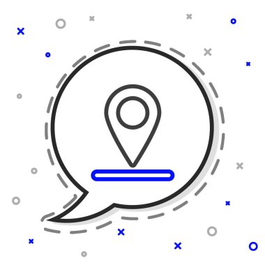 Çizgi Haritası simgesi beyaz arkaplanda izole edildi. Navigasyon, işaret, konum, harita, GPS, yön, yer, pusula, arama konsepti. Renkli taslak konsepti. Vektör İllüstrasyonu.