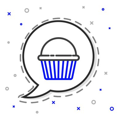 Beyaz arkaplanda izole edilmiş Paskalya pastası simgesi. Mutlu Paskalyalar. Renkli taslak konsepti. Vektör İllüstrasyonu.