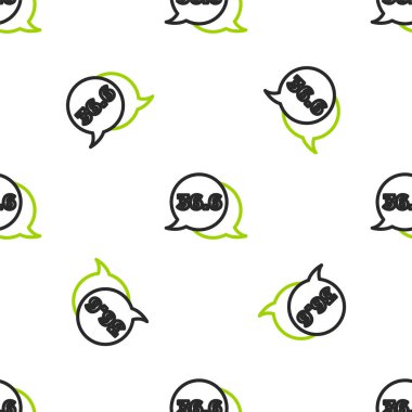 Hat Medikal termometresi normal sıcaklık simgesini gösteriyor. Beyaz arka planda izole edilmiş pürüzsüz desen. Vektör.