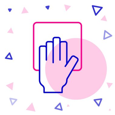 Çizgi Temizleme servisi simgesi beyaz arkaplanda izole edildi. Renkli taslak konsepti. Vektör.