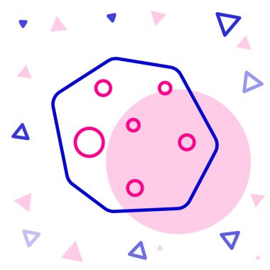 Asteroid çizgi simgesi beyaz arkaplanda izole edildi. Renkli taslak konsepti. Vektör.