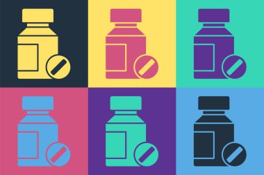 Pop Art Yatıştırıcı haplar arka planda izole edilmiş. Vektör.