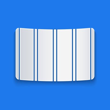 Kağıt kesimi Renk Palet Rehberi simgesi mavi arkaplanda izole edildi. Modüler ızgara. Kağıt sanatı tarzı. Vektör.