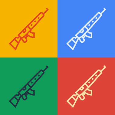 Dürbünlü dürbünlü dürbünlü dürbünlü dürbünlü tüfek. Vektör.