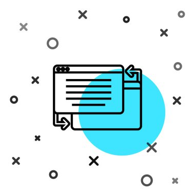 Beyaz arkaplanda siyah çizgi UI veya UX tasarım simgesi izole edildi. Rastgele dinamik şekiller. Vektör.