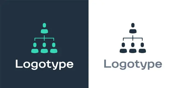 Logotype Business Hierarchy Organogram Grafiek Infographics Pictogram Geïsoleerd Witte Achtergrond — Stockvector