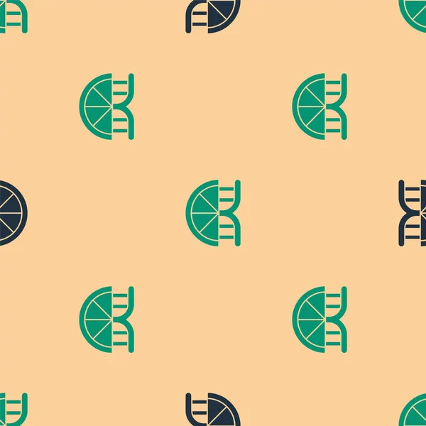 Зелений Чорний Генетично Модифікований Цитрусовий Фруктовий Ікона Виділив Безшовний Візерунок — стоковий вектор