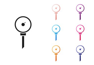 Kağıt kesiği Mutfak termometre simgesi gri arkaplanda izole edildi. Kağıt sanatı tarzı. Vektör.