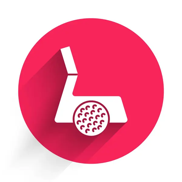 Club Golf Blanc Avec Icône Balle Isolé Avec Une Ombre — Image vectorielle