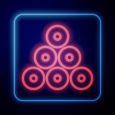 Siyah arkaplanda parlayan neon boya spreyi ikonu izole edildi. Vektör.