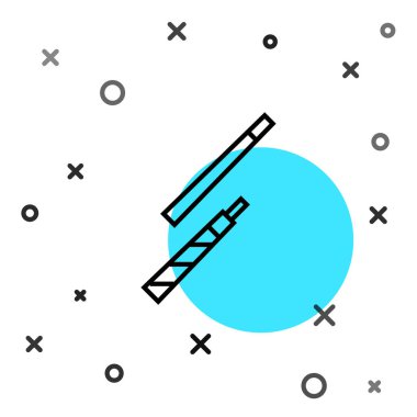 Siyah çizgi bilardo ikonu beyaz arkaplanda izole edildi. Rastgele dinamik şekiller. Vektör.