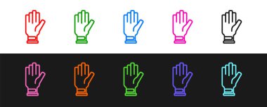 Golf eldiveni simgesini siyah beyaz arkaplanda izole et. Spor malzemeleri. Spor üniforması. Vektör.