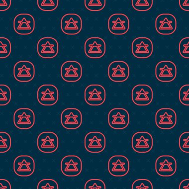 Simya simgesinin kırmızı çizgi hava elementi siyah arkaplanda pürüzsüz desen izole etti. Temel mistik elementler. Vektör.