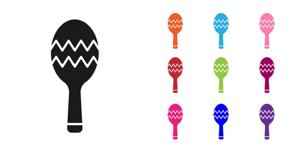 Icono Negro Maracas Aislado Sobre Fondo Blanco Instrumento Música Maracas — Vector de stock