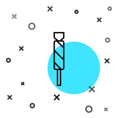 Siyah çizgi Candy simgesi beyaz arkaplanda izole edildi. Rastgele dinamik şekiller. Vektör.