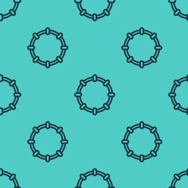 Siyah çizgi enstrüman perküsyon tef, metal plaka ikonu yeşil arka planda izole edilmiş pürüzsüz desen. Vektör.