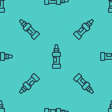 Yeşil arkaplanda siyah çizgi kalem simgesi izole edilmiş pürüzsüz desen. Vektör.