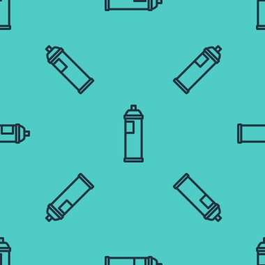 Siyah çizgi boya spreyi ikonu yeşil arka planda izole edilmiş pürüzsüz desen. Vektör.